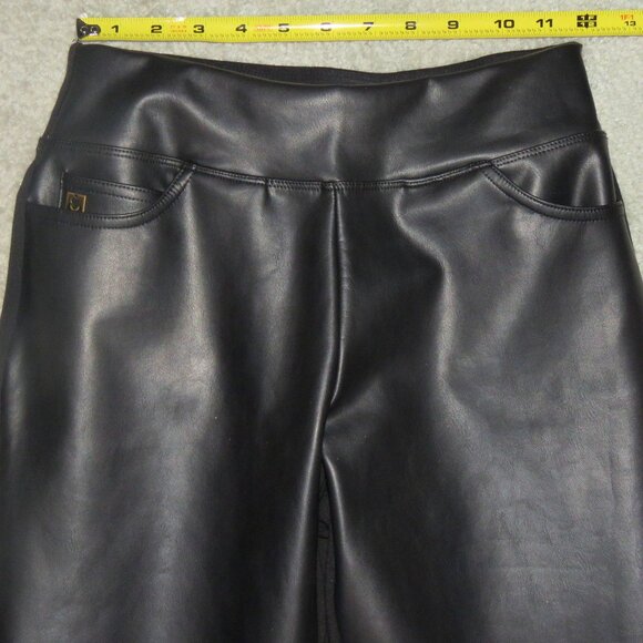 NEW NWOT Belle by Kim Gravel Petite Faux Leather Front,Ponte Back Pant Petite 0 - Picture 6 of 16